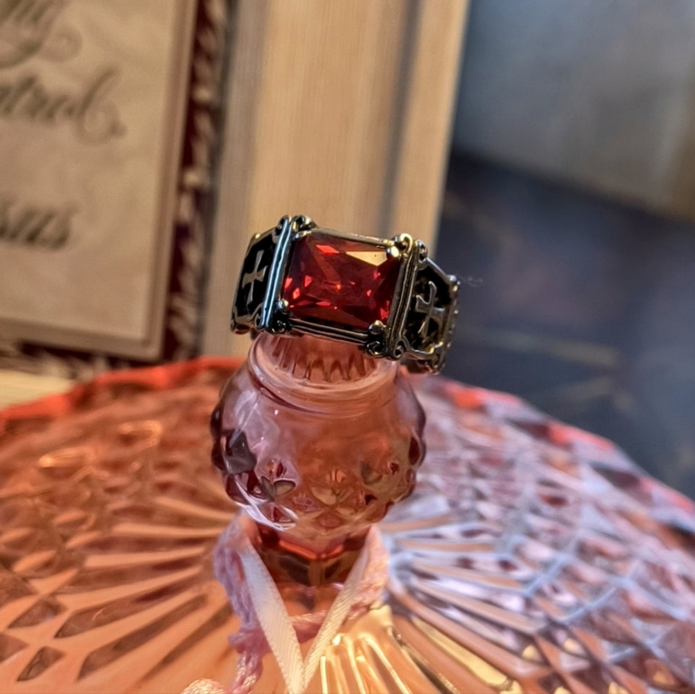 Ruby Gemstone Silver Ring SZ 10